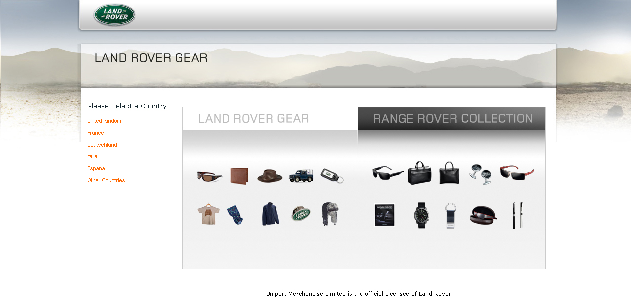 Интернет-магазин Land Rover Gear