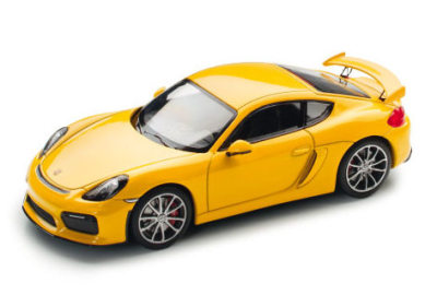 Модель автомобиля Porsche Cayman GT4 (981), Scale 1:43, Racing Yellow