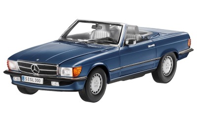 Модель Mercedes-Benz 300 SL, R107 (1985-1989), for Europe, Blue Metallic, Scale 1:18