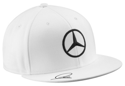 Бейсболка унисекс Mercedes-Benz F1 Cap Unisex, Hamilton Flatbrim 2015, Signature, White