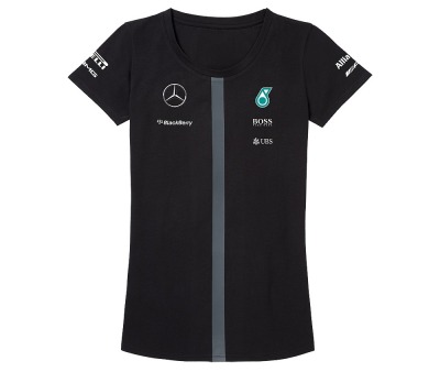 Женская футболка Mercedes F1 Women's T-shirt, Team 2015, Black