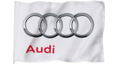 Маленький флаг Audi flag 90x60cm, white, артикул 3291000300