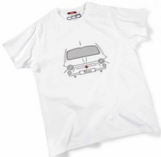Мужская футболка Fiat 500 Mens White Embroided T-Shirt