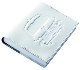 Блокнот Fiat 500 Notepad with White Leather Cover