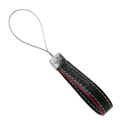 Кожаный шнурок для телефона Ferrari Leather mobile phone strap Black