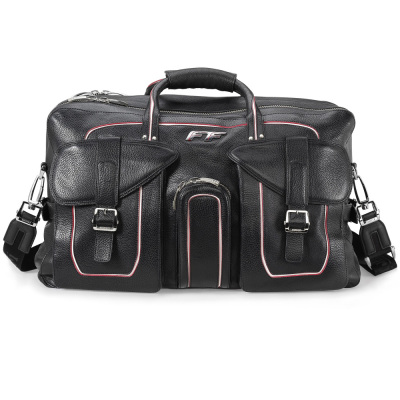 Кожаная сумка Ferrari FF Leather Travelling Bag Black