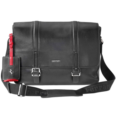 Кожаная сумка Ferrari Messenger Bag Black