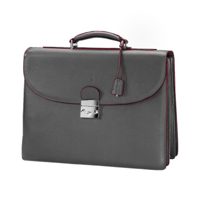 Кожаный портфель Ferrari Leather compartments briefcase Black