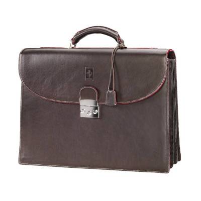 Кожаный портфель Ferrari Leather compartments briefcase Brown