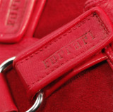 Мужские кожаные водительские перчатки Ferrari Men's leather fingerless driving gloves Red, артикул 270001244R