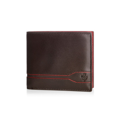 Кожаный кошелек Ferrari Tod's Line Design coin wallet Brown