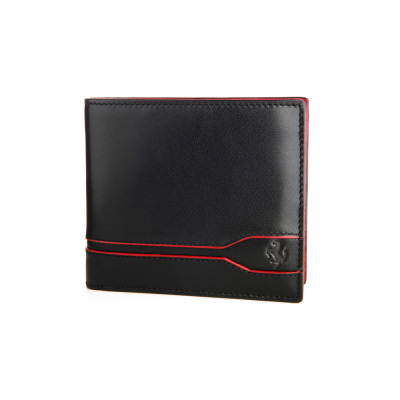 Кожаный кошелек Ferrari Tod's Line Design coin wallet Black