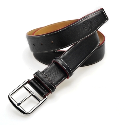 Мужской кожаный ремень Ferrari Men's Prancing Horse leather belt Black