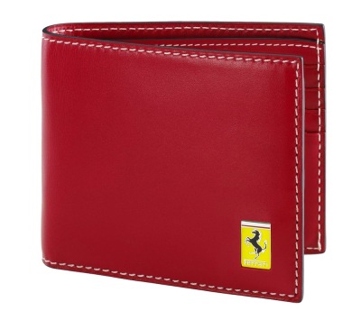 Кожаный кошелек Ferrari Leather wallet with 8 pockets Red