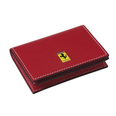 Кожаный футляр для визиток Ferrari Trademark Business card case Red