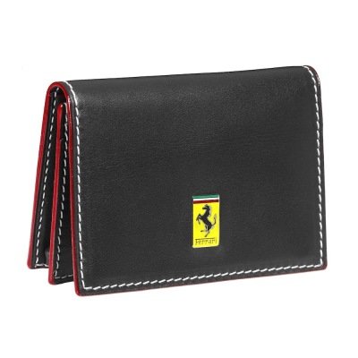 Кожаный футляр для визиток Ferrari Trademark Business card case Black