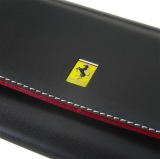Женский кожаный кошелек Ferrari Horizontal women’s purse Black, артикул 270026272R