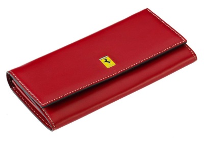 Женский кожаный кошелек Ferrari Horizontal women’s purse Red