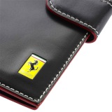 Женский кожаный кошелек Ferrari Vertical women’s purse Black, артикул 270026269R