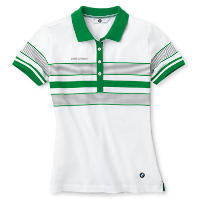 Женская рубашка-поло BMW Ladies Golfsport Polo Shirt, striped, Green White