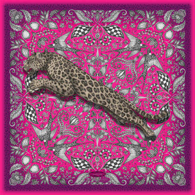 Женский шелковый шарф Jaguar Silk Scarf Claret