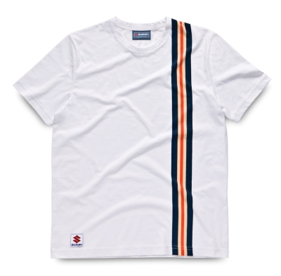 Мужская футболка Suzuki Men’s Striped Casual T-Shirt, White