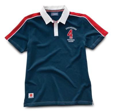Мужская рубашка поло Suzuki Men’s Engineered 4 Life Rugby Shirt red, white and blue