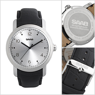 Наручные классические часы Saab, silver