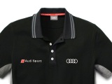 Мужская футболка-поло Audi Sport Men’s Polo Shirt Black, артикул 3130900402