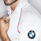 Мужская рубашка-поло BMW Men’s Motorsport Polo Shirt White New, артикул 80142296231