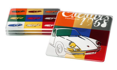 Стеклянные подставки Porsche Glass Coasters, Set Of 4, Colored