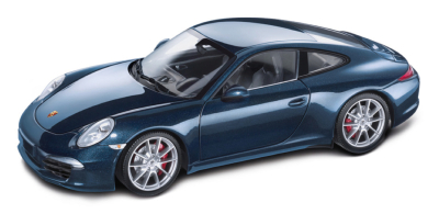 Модель автомобиля Porsche 991 Carrera S, Blue Metallic, Scale 1:18
