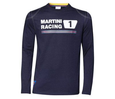 Мужская футболка Porsche Men's Martini Racing Long-Sleeved Shirt, Dark Blue