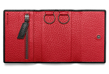 Кожаный футляр для ключей Audi Sport Coin pouch, black/red, артикул 3141401700