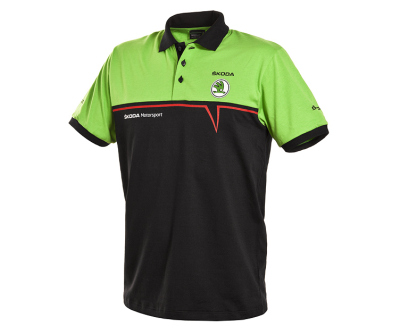 Мужская рубашка поло Skoda Men's Motorsport zippered sweatshirt, black-green