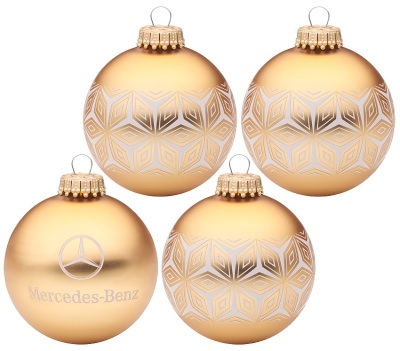 Набор из 4-х елочных шаров Mercedes Weihnachtskugeln 4er Set