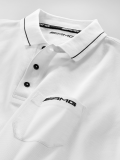 Мужская рубашка-поло Mercedes Men's Poloshirt AMG White, артикул B66953655