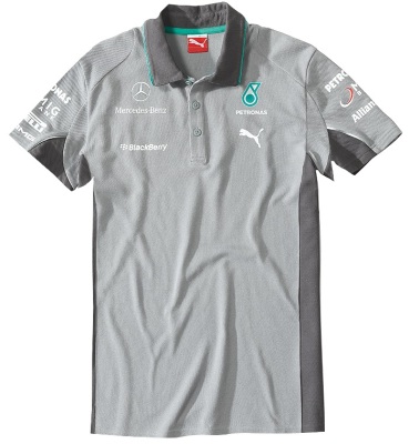 Футболка Mercedes Poloshirt Herren Team Silver