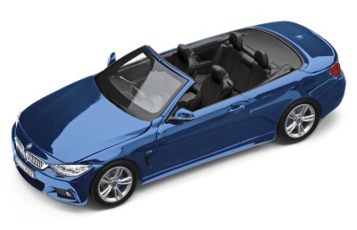 Модель автомобиля BMW 4 серии Кабриолет (F33), Estoril Blue, Scale 1:43