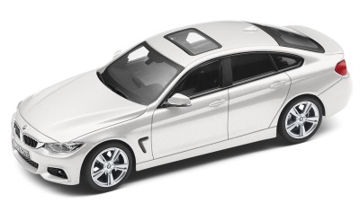 Модель автомобиля BMW 4 серии Гран Купе (F36), Glacier Silver, Scale 1:43