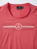 Женская футболка Mercedes Women's T-shirt, The radiator grille motif, Red, артикул B66954258
