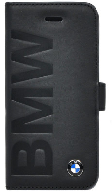Кожаный чехол BMW iPhone 5/5s Logo Signature Booktype Black
