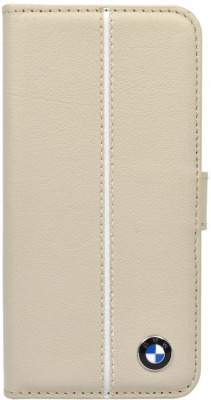 Кожаный чехол BMW для iPhone 5/S Signature Booktype Cream