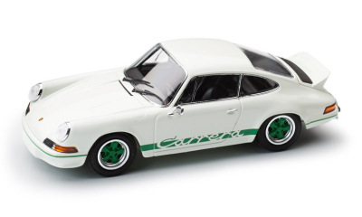 Модель автомобиля Porsche 911 Carrera RS 2.7 (1973), 1:43 Scale, White/Viper Green