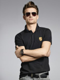 Мужская футболка поло Porsche Men's Polo Shirt, Logo, Black, артикул WAP59200S0B