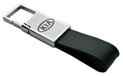Кожаный брелок Kia Logo Leather Keyring, Black