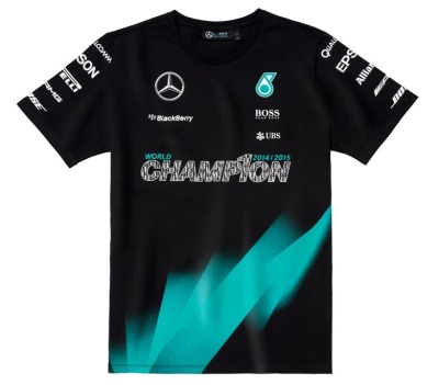 Футболка унисекс Mercedes Unisex T-shirt, F1 World Champion 2015, Black