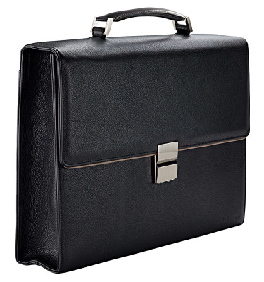 Кожаный портфель Volkswagen Black Grained Leather Briefcase