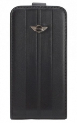 Кожаный чехол-флип MINI для Samsung Galaxy S4 Flip Stripes Black