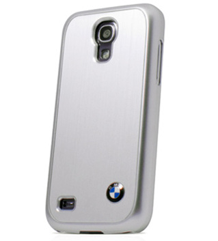 Крышка-чехол BMW для Samsung Galaxy S4 Mini Hard Brushed Aluminium Silver